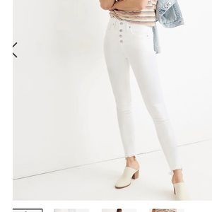 COPY - 10inch high rise skinny Madewell crop jeans in white